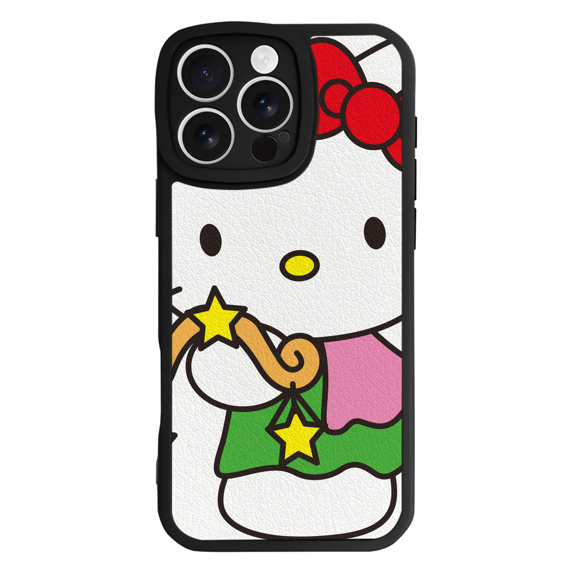（画像用） Hello Kitty ハローキティ 【iPhone 16シリーズ対応】シリコンスマホケース（レザー調） 材質：シリコン